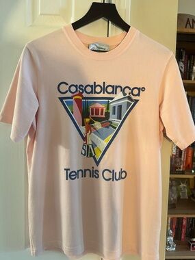 Casablanca Tennis Club Graphic Tee - Light Pink